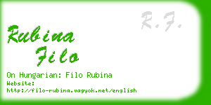rubina filo business card